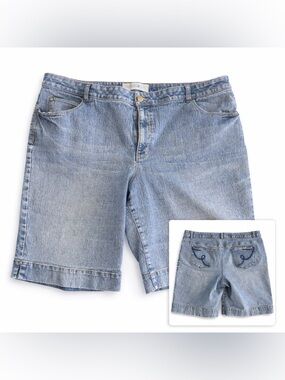 Vintage Fashion Bug High Rise Denim Bermuda Shorts Plus Size 24W